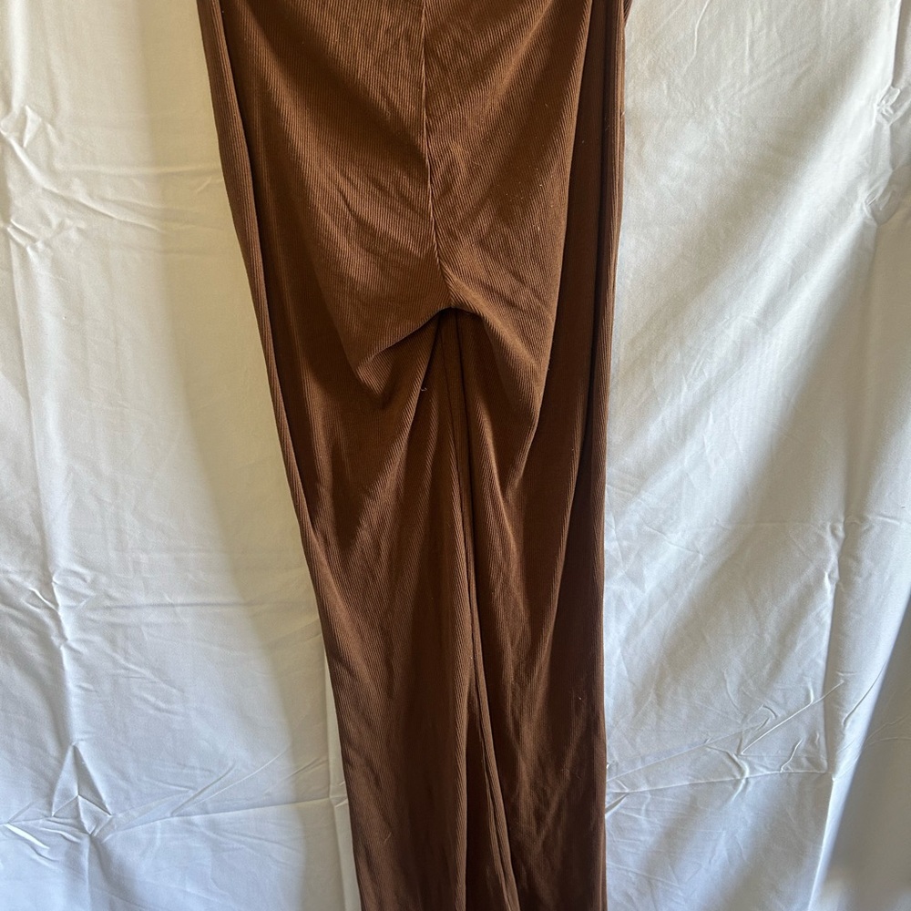 Princess Polly Tan Ribbed Pants - Picture 3 of 3